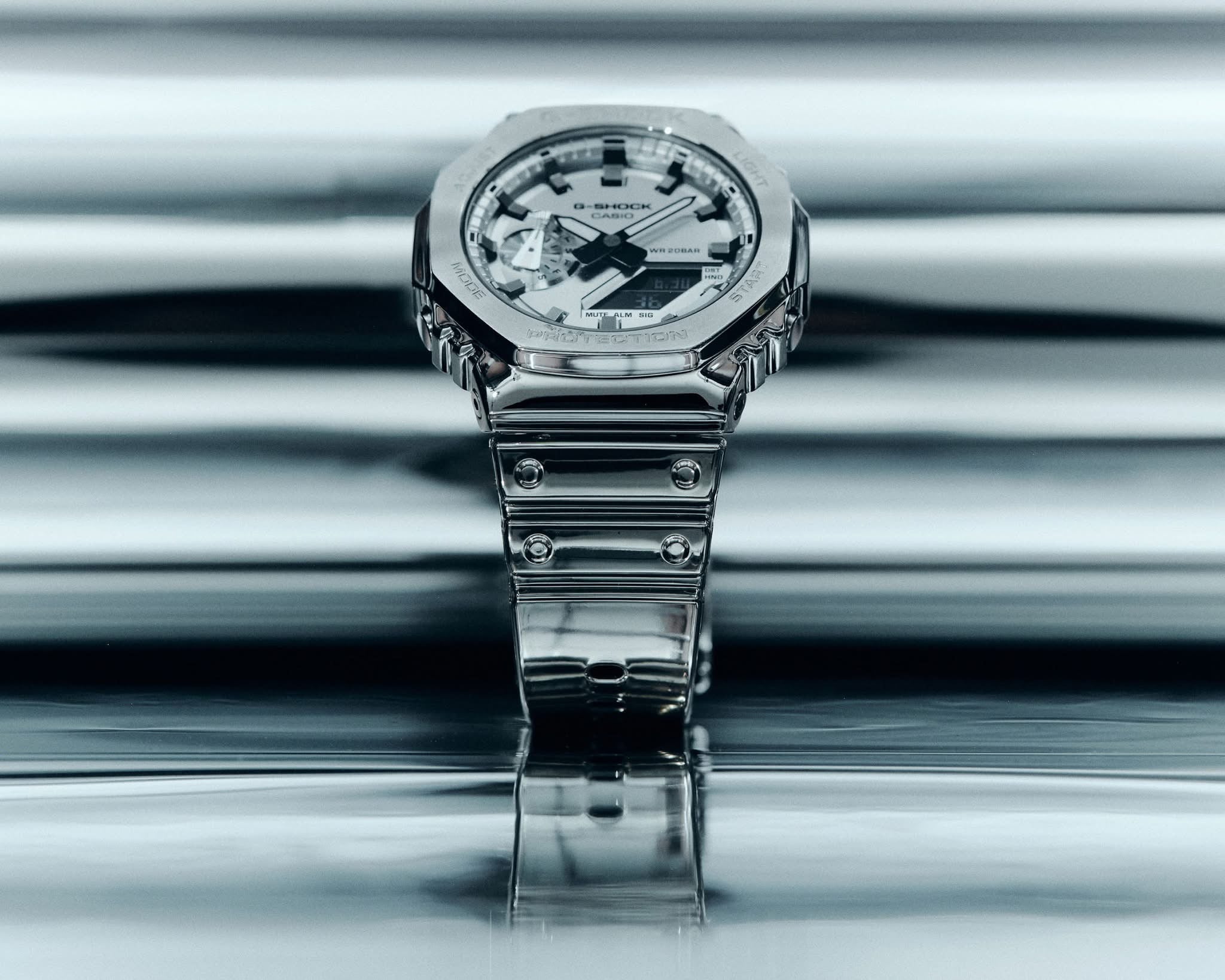 Casio G-Shock G-Steel GM-2100YM-8ADR Fine Metallic Silver Watch