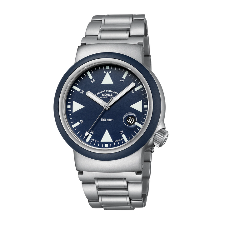 MÜHLE-GLASHÜTTE S.A.R. RESCUE-TIMER NAUTICAL BLUE M1-41-02-MB-II AUTOMATIC METAL STRAP MEN WATCH
