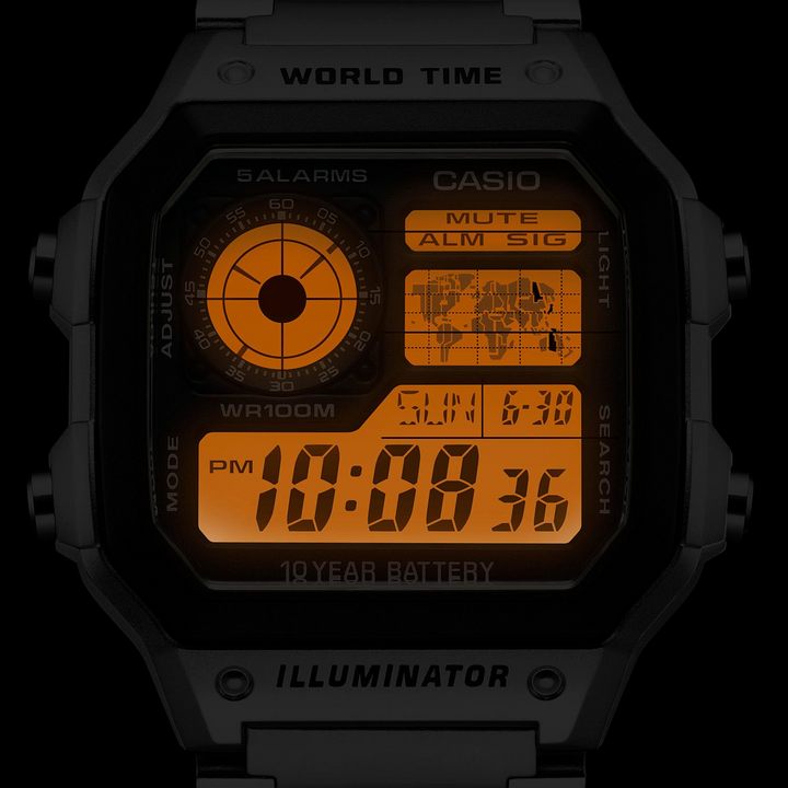 CASIO GENERAL AE-1200WHD-1AVDF DIGITAL SILVER MEN WATCH