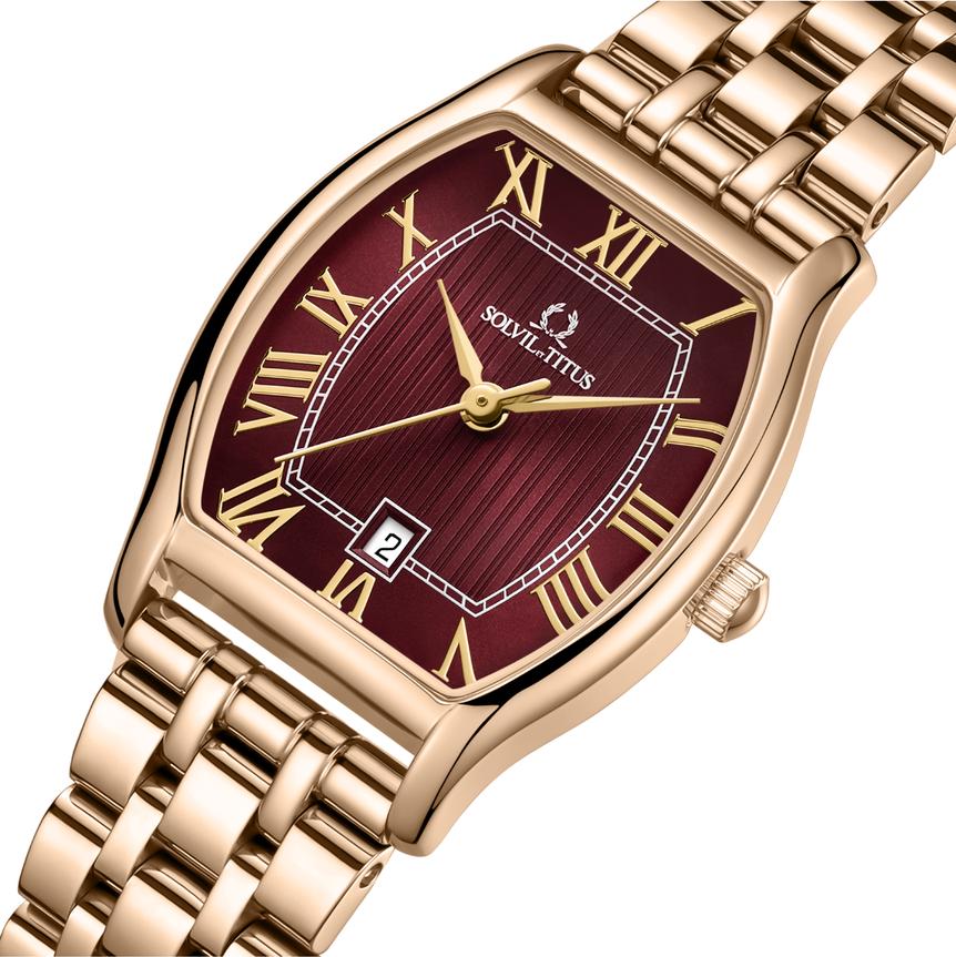 SOLVIL ET TITUS BARISTA W06-02825-023 3 HANDS DATE QUARTZ WOMEN WATCH