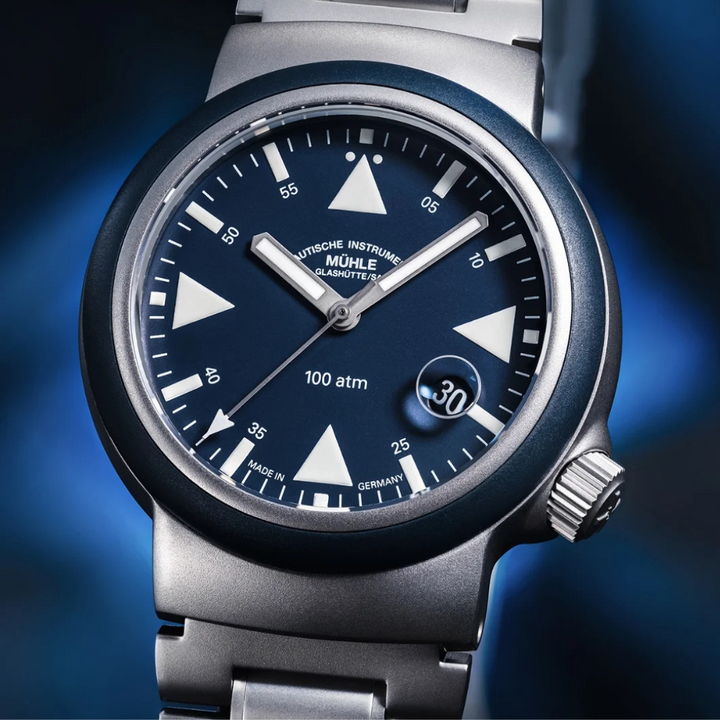 MÜHLE-GLASHÜTTE S.A.R. RESCUE-TIMER NAUTICAL BLUE M1-41-02-MB-II AUTOMATIC METAL STRAP MEN WATCH