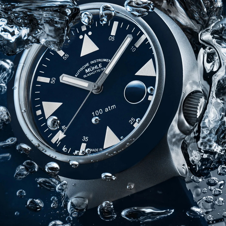 MÜHLE-GLASHÜTTE S.A.R. RESCUE-TIMER NAUTICAL BLUE M1-41-02-KB-II AUTOMATIC RUBBER STRAP MEN WATCH