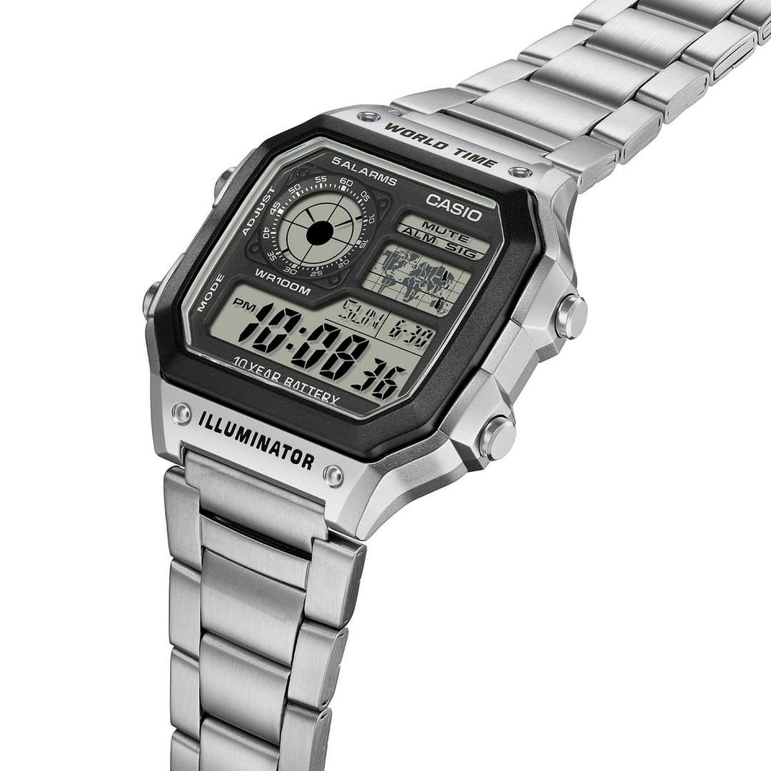 CASIO GENERAL AE-1200WHD-1AVDF DIGITAL SILVER MEN WATCH