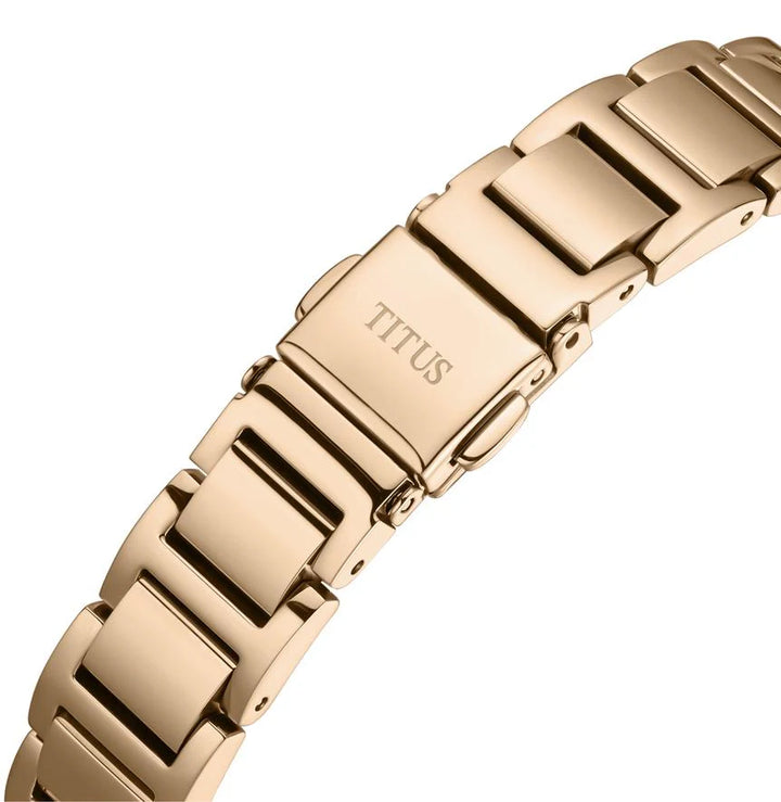 Solvil et Titus W06-03139-013 rose gold two-tone stainless steel bracelet 12mm with secure clasp
