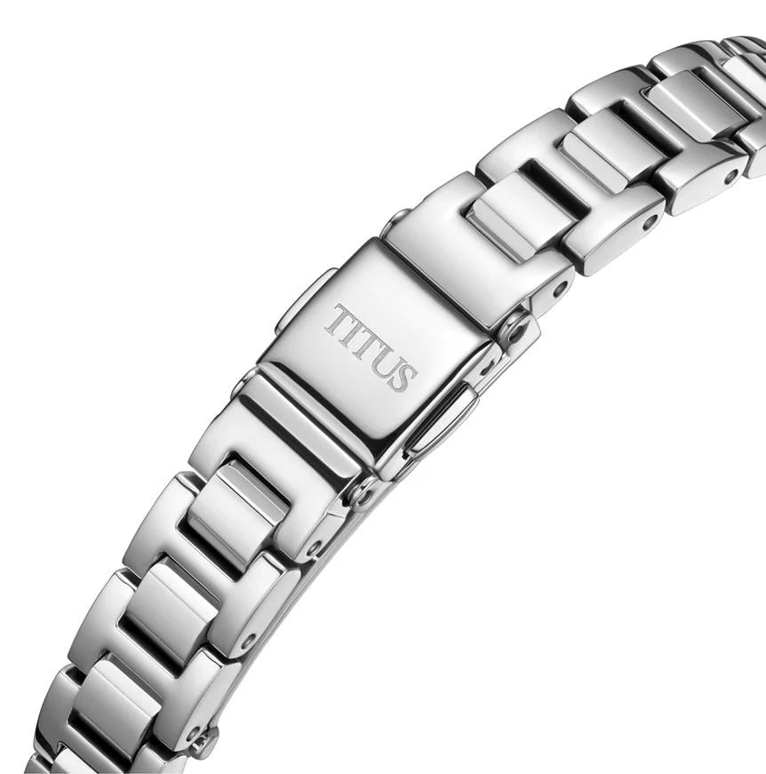 Solvil et Titus W06-03412-001 silver stainless steel bracelet 9mm with secure clasp