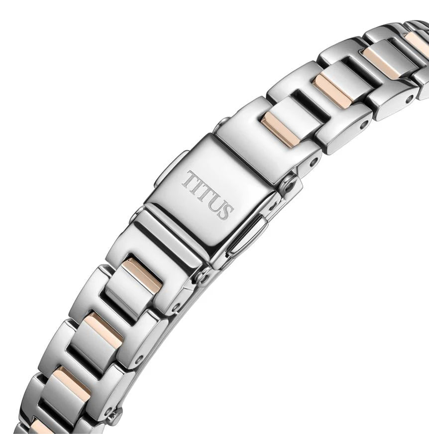 Solvil et Titus Fair Lady W06-03412-002 silver rose gold two-tone bracelet 9mm with secure clasp
