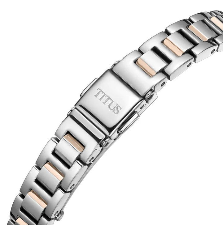 Solvil et Titus Fair Lady W06-03412-002 silver rose gold two-tone bracelet 9mm with secure clasp