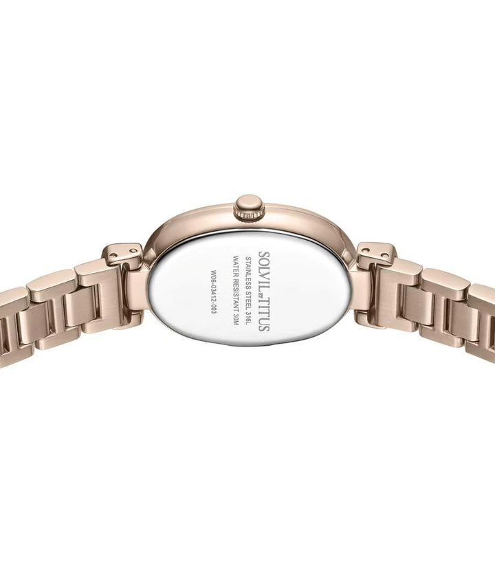 Solvil et Titus Fair Lady W06-03412-003 case back stainless steel with 3 ATM water resistance