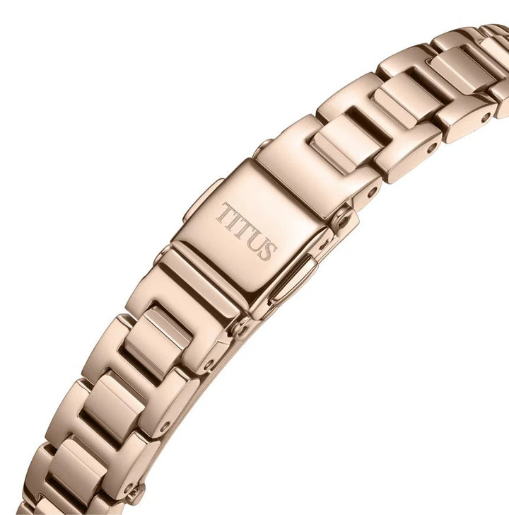 Solvil et Titus W06-03412-003 rose gold stainless steel bracelet 9mm with secure clasp