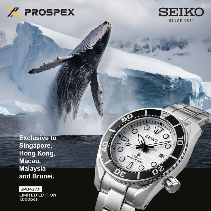 SEIKO PROSPEX SPB427J1 WHALE LIMITED EDITION DIVER AUTOMATIC MEN WATCH THONG SIA EXCLUSIVE