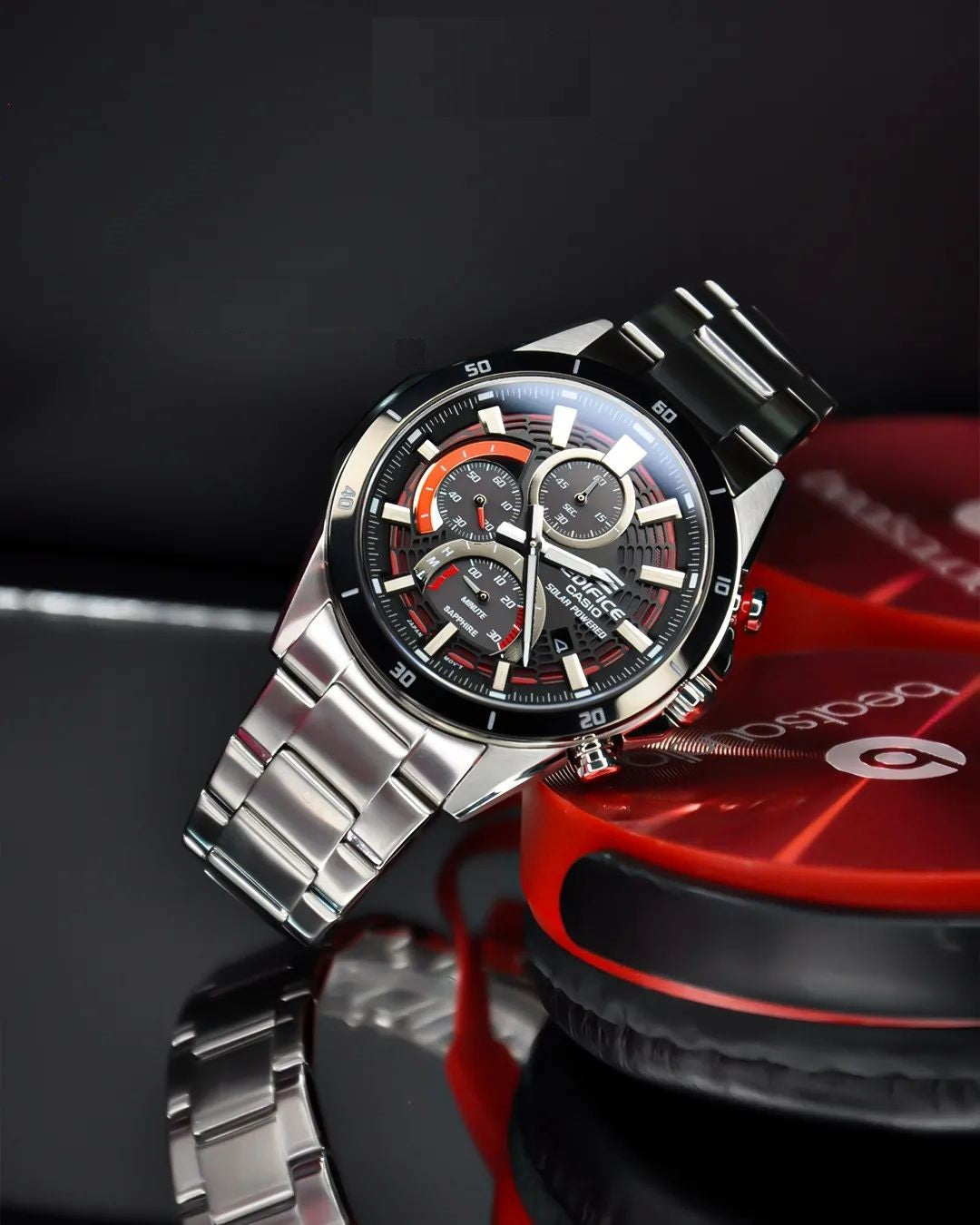 CASIO EDIFICE SLIM LINE EFS-S610DB-1AVUDF SOLAR CHRONOGRAPH MEN WATCH