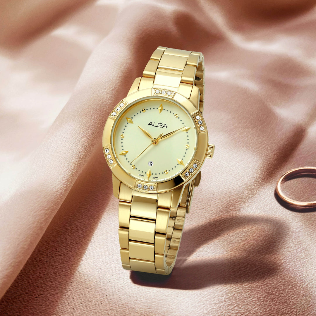 ALBA AH7DF4X FASHION QUARTZ 3 HANDS DATE WOMEN WATCH
