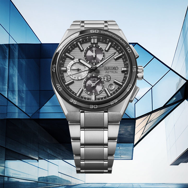 SEIKO ASTRON SSH177J1 DUAL-TIME GPS SOLAR CHRONOGRAPH MEN WATCH