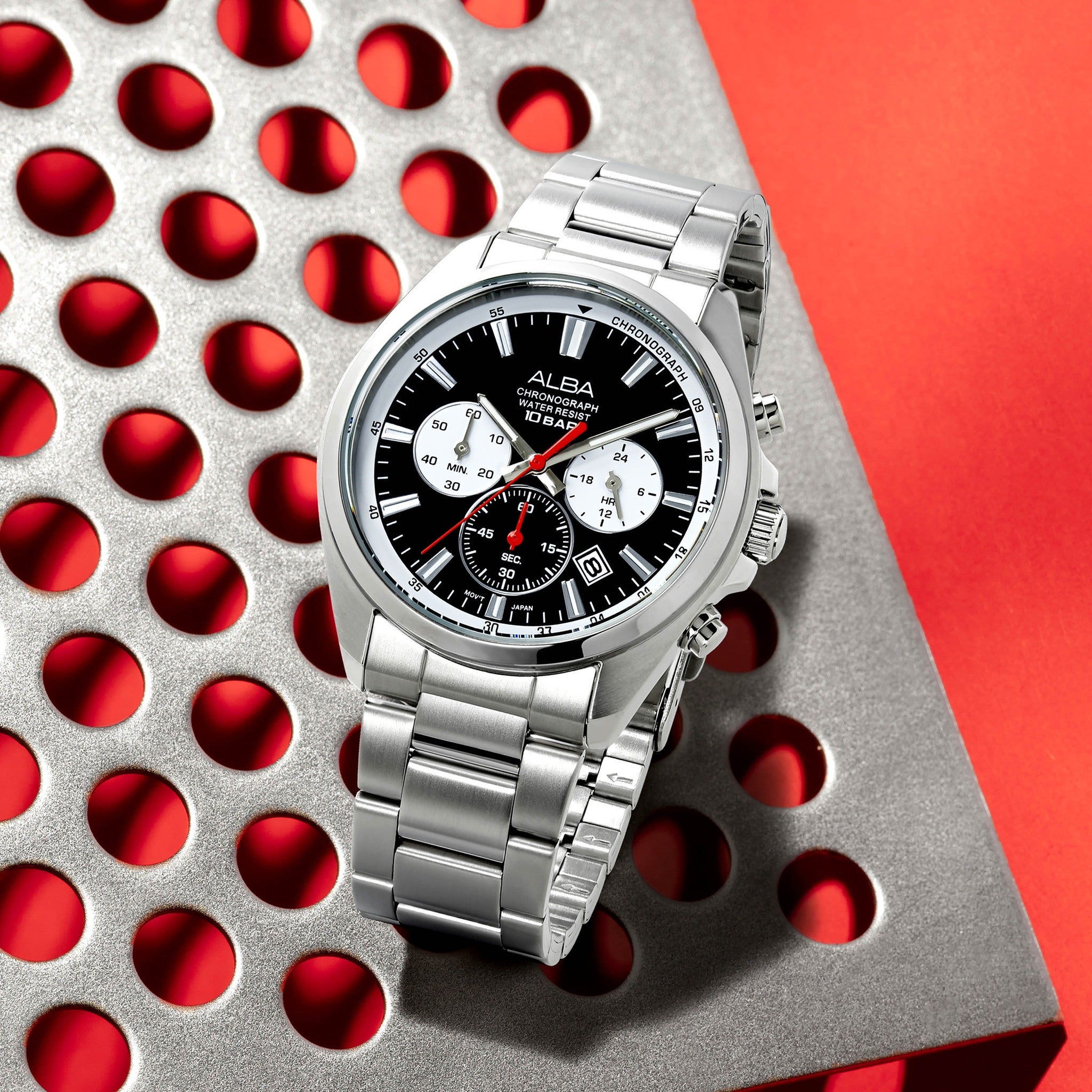 ALBA AT3K31X Black White Chronograph Men's Watch | City Chain