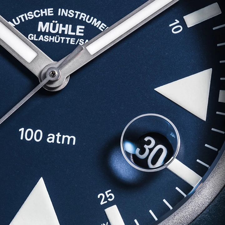 MÜHLE-GLASHÜTTE S.A.R. RESCUE-TIMER NAUTICAL BLUE M1-41-02-KB-II AUTOMATIC RUBBER STRAP MEN WATCH