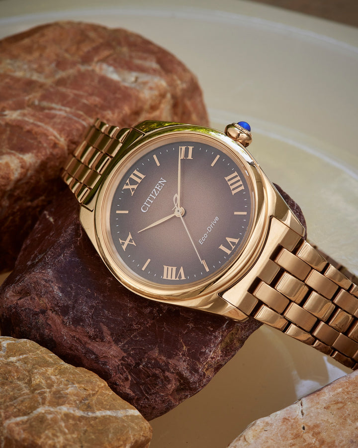 Citizen L EM1143-81Z brown dial gold-tone elegant minimalist lifestyle