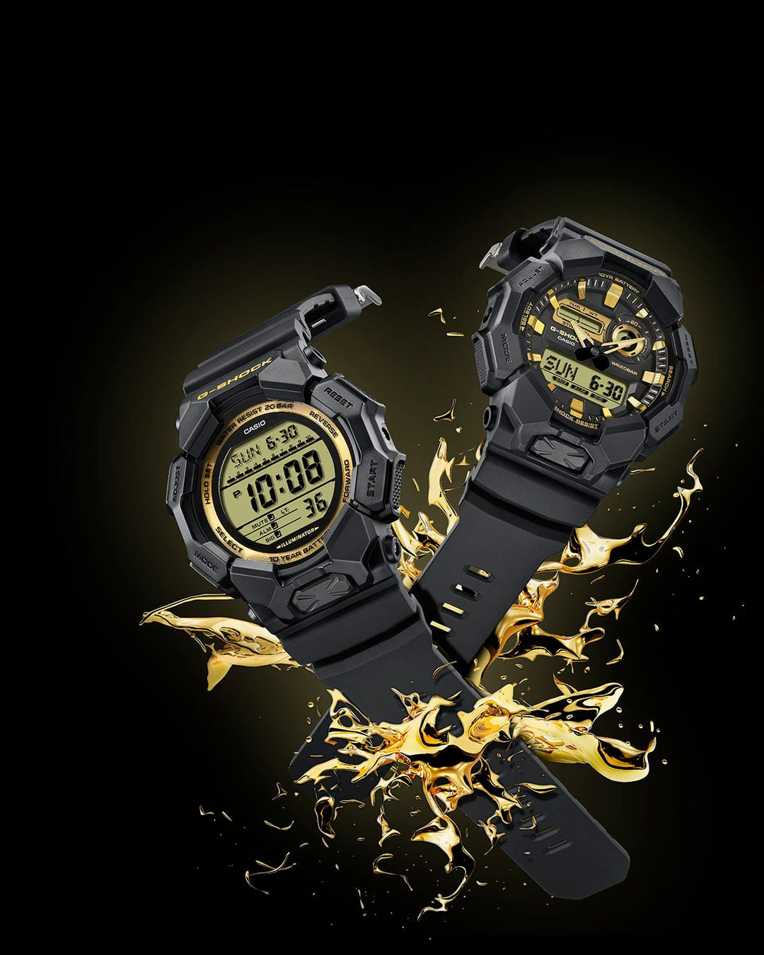 CASIO G-SHOCK GA-010GB-1A9DR STANDARD ANALOG-DIGITAL BLACK WATCH