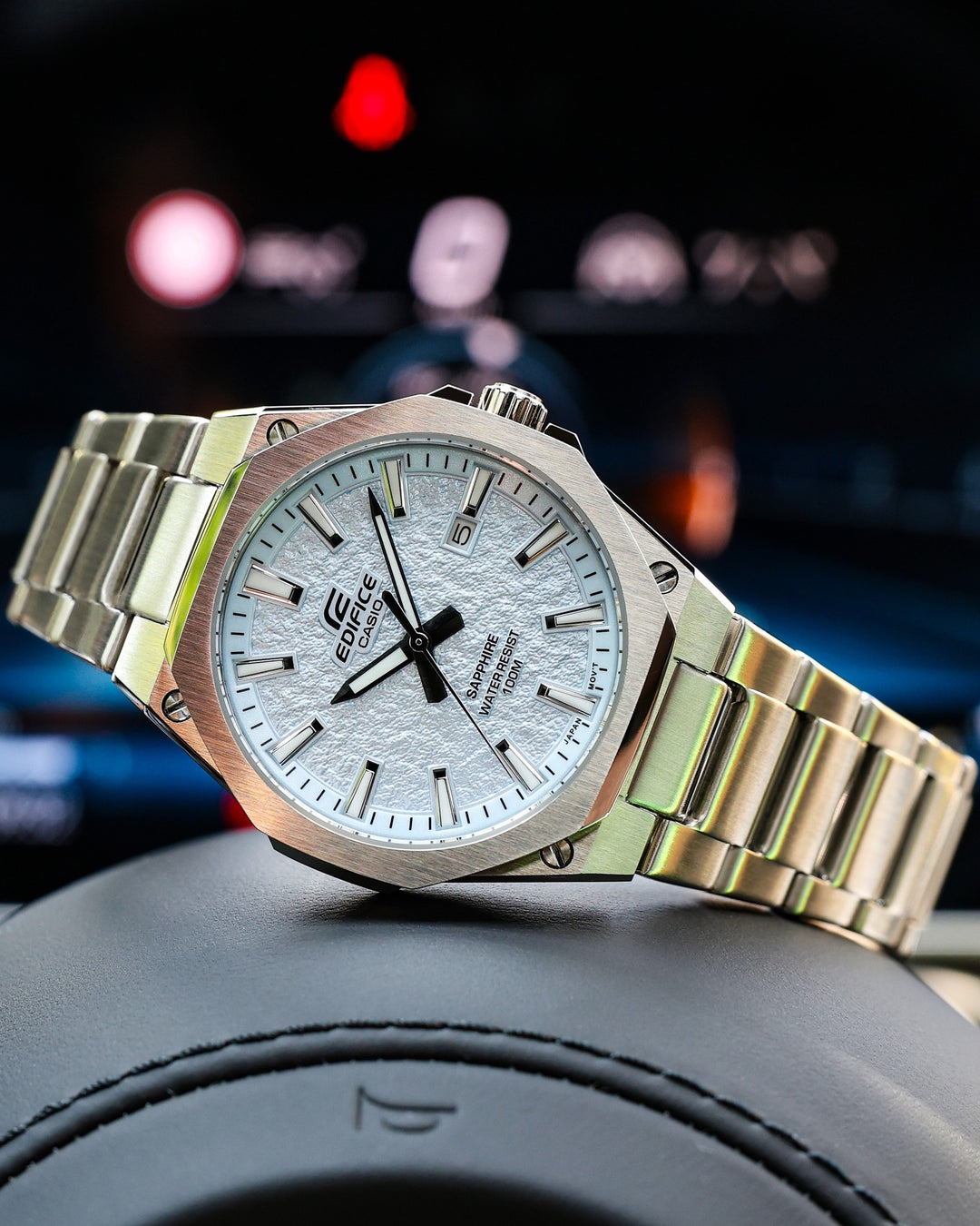 CASIO EDIFICE EFR-S108DE-2AVUDF QUARTZ 3 HAND ANALOG STAINLESS STEEL MEN WATCH