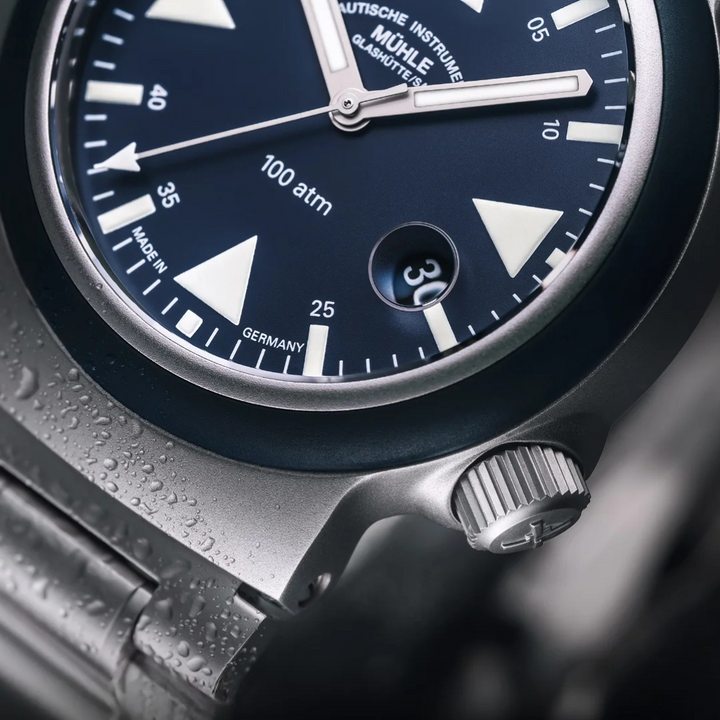 MÜHLE-GLASHÜTTE S.A.R. RESCUE-TIMER NAUTICAL BLUE M1-41-02-MB-II AUTOMATIC METAL STRAP MEN WATCH