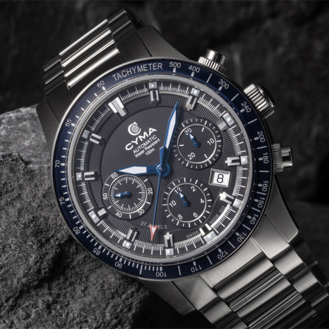 Cyma chronograph watch online
