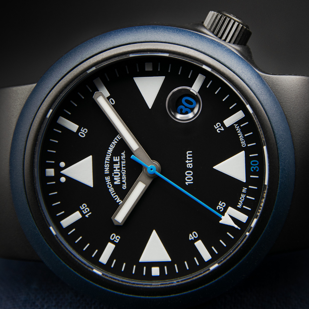 MÜHLE-GLASHÜTTE S.A.R. RESCUE-TIMER EDITION 1994 M1-41-03-1994-KB LIMITED EDITION AUTOMATIC MEN WATCH