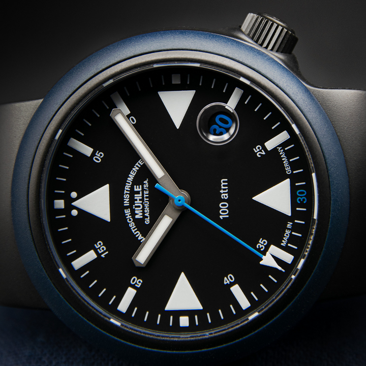 MÜHLE-GLASHÜTTE S.A.R. RESCUE-TIMER EDITION 1994 M1-41-03-1994-KB LIMITED EDITION AUTOMATIC MEN WATCH