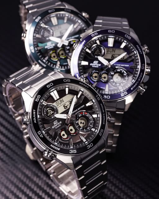 CASIO EDIFICE ERA-130D-1ADF ANALOG-DIGITAL CHRONOGRAPH BLACK STAINLESS STEEL WATCH