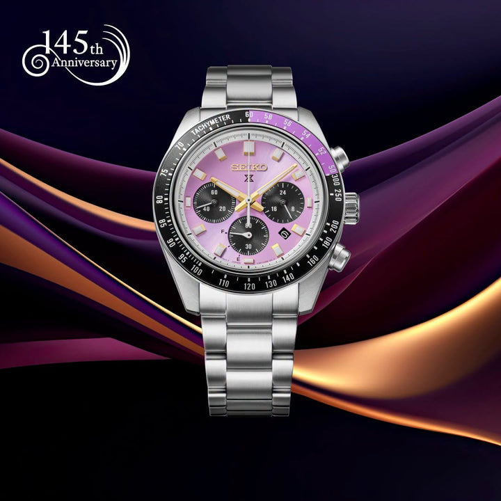 SEIKO PROSPEX HBJ005P1 SPEEDTIMER "EDO PURPLE" 145TH ANNIVERSARY LIMITED EDITION MEN WATCH