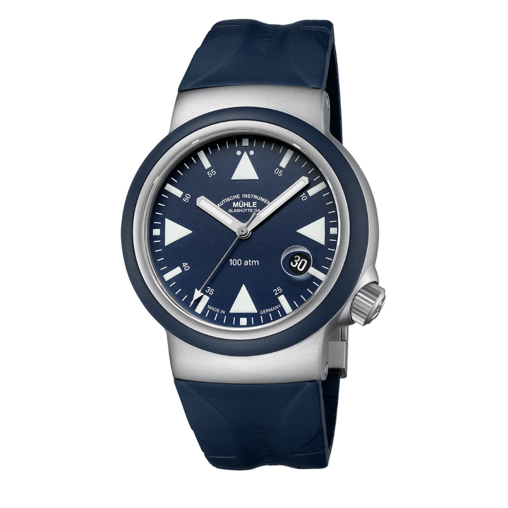 MÜHLE-GLASHÜTTE S.A.R. RESCUE-TIMER NAUTICAL BLUE M1-41-02-KB-II AUTOMATIC RUBBER STRAP MEN WATCH