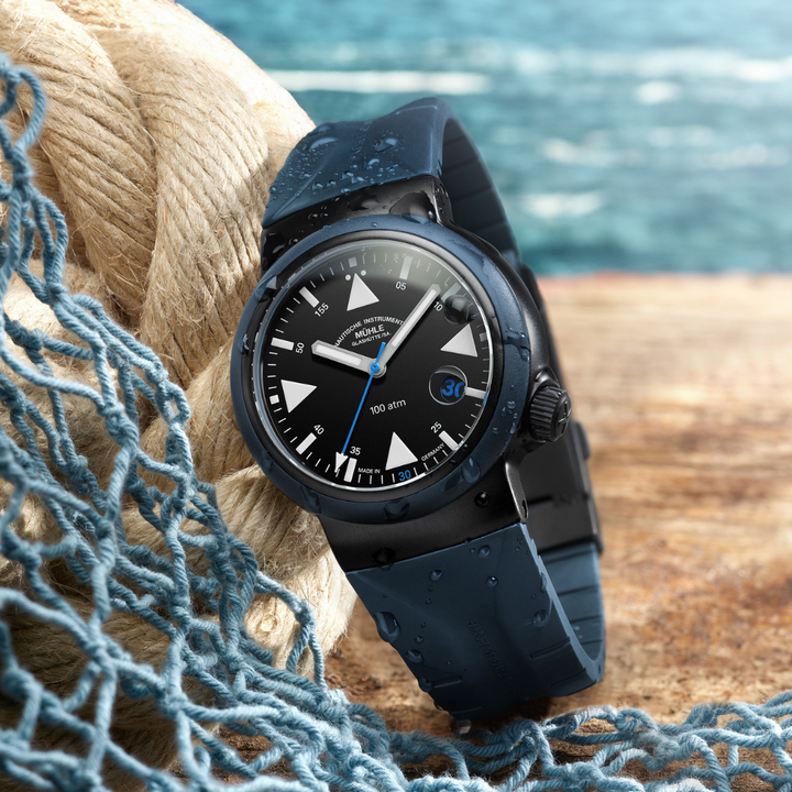 MÜHLE-GLASHÜTTE S.A.R. RESCUE-TIMER EDITION 1994 M1-41-03-1994-KB LIMITED EDITION AUTOMATIC MEN WATCH