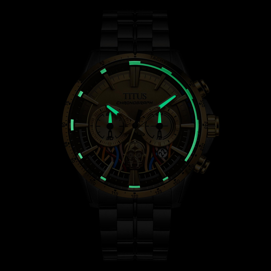 SOLVIL ET TITUS X STAR WARS 'C-3PO' W06-03365-004 LIMITED EDITION SABER CHRONOGRAPH QUARTZ MEN WATCH
