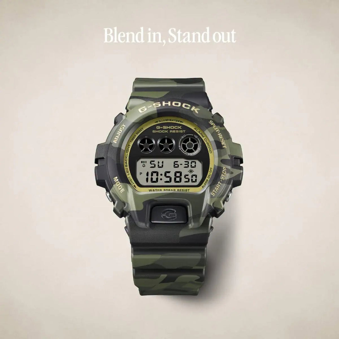 CASIO G-SHOCK DW-6900CMG-3DR BOLD CAMO STANDARD DIGITAL MEN WATCH