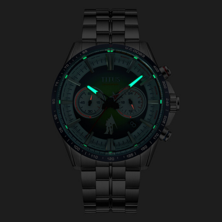 SOLVIL ET TITUS X MOBILE SUIT GUNDAM 'v GUNDAM' W06-03330-001 LIMITED EDITION SABER CHRONOGRAPH QUARTZ MEN WATCH