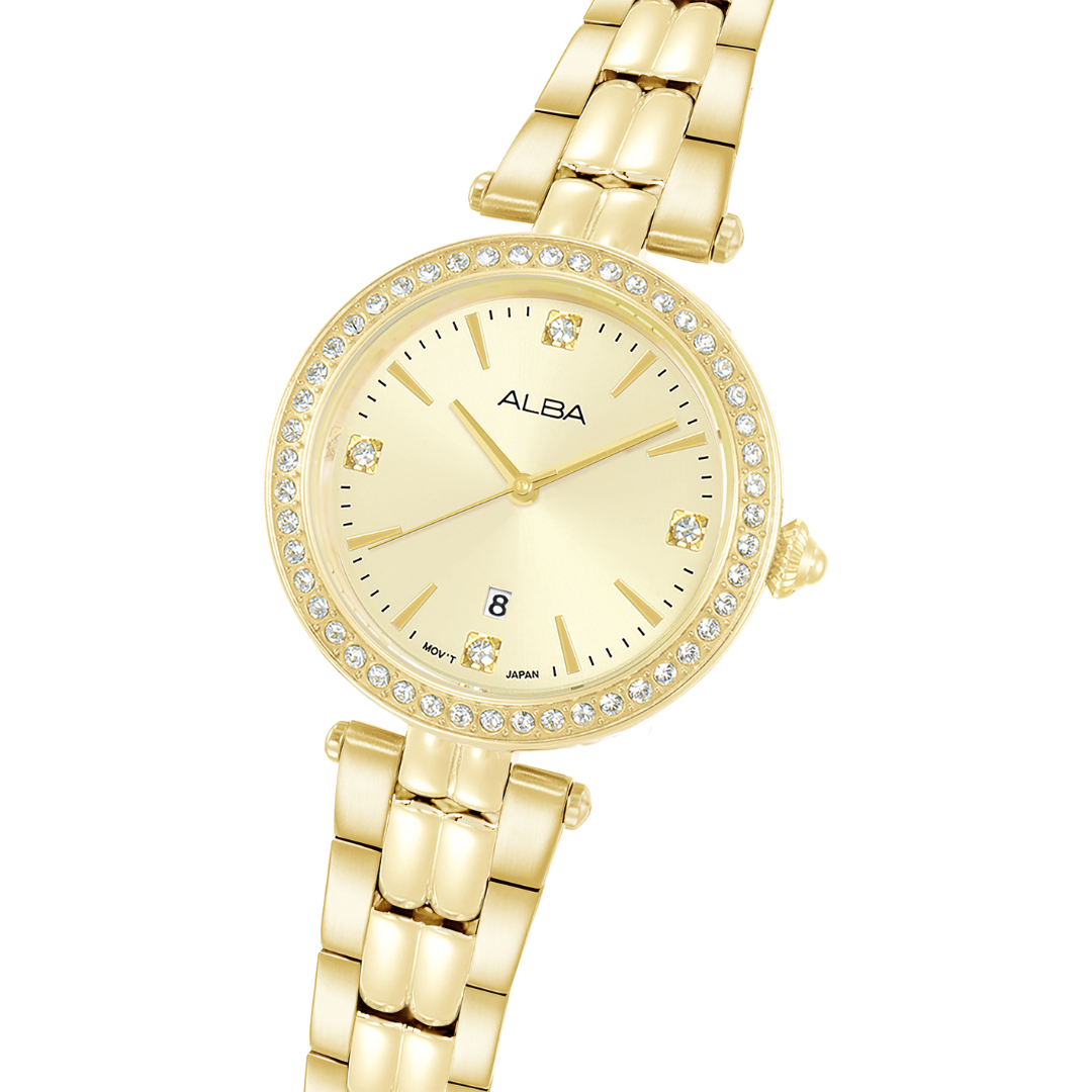 ALBA AH7EF8X FASHION QUARTZ 3 HANDS DATE WOMEN WATCH