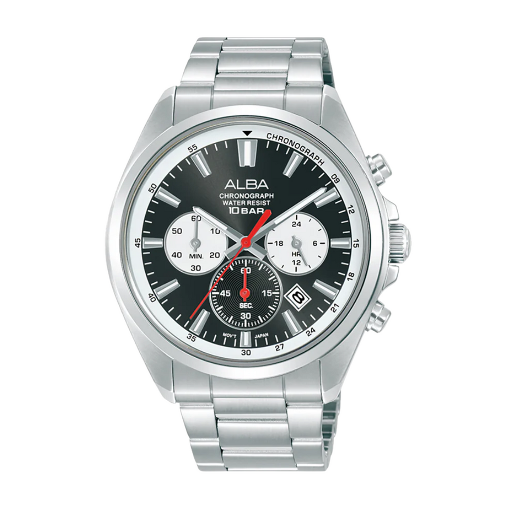 ALBA AT3K31X Black White Chronograph Men's Watch | City Chain