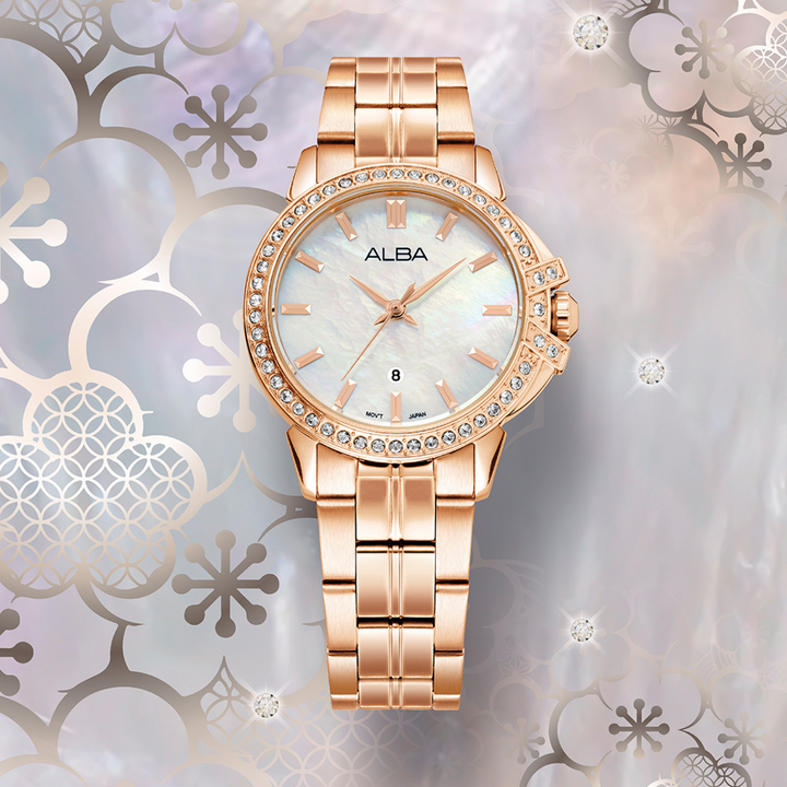 ALBA AH7CW8X SIGNA QUARTZ 3 HANDS DATE WOMEN WATCH