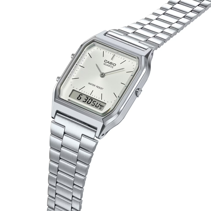 CASIO VINTAGE AQ-230A-7AMQYDF ANALOG-DIGITAL SILVER UNISEX WATCH