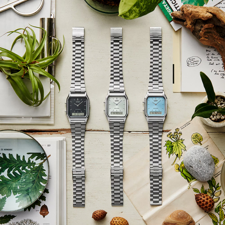 CASIO VINTAGE AQ-230A-7AMQYDF ANALOG-DIGITAL SILVER UNISEX WATCH
