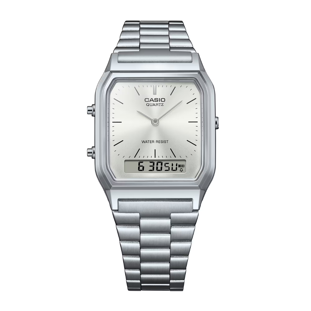 CASIO VINTAGE AQ-230A-7AMQYDF ANALOG-DIGITAL SILVER UNISEX WATCH
