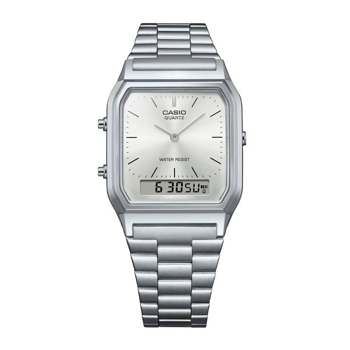 CASIO VINTAGE AQ-230A-7AMQYDF ANALOG-DIGITAL SILVER UNISEX WATCH