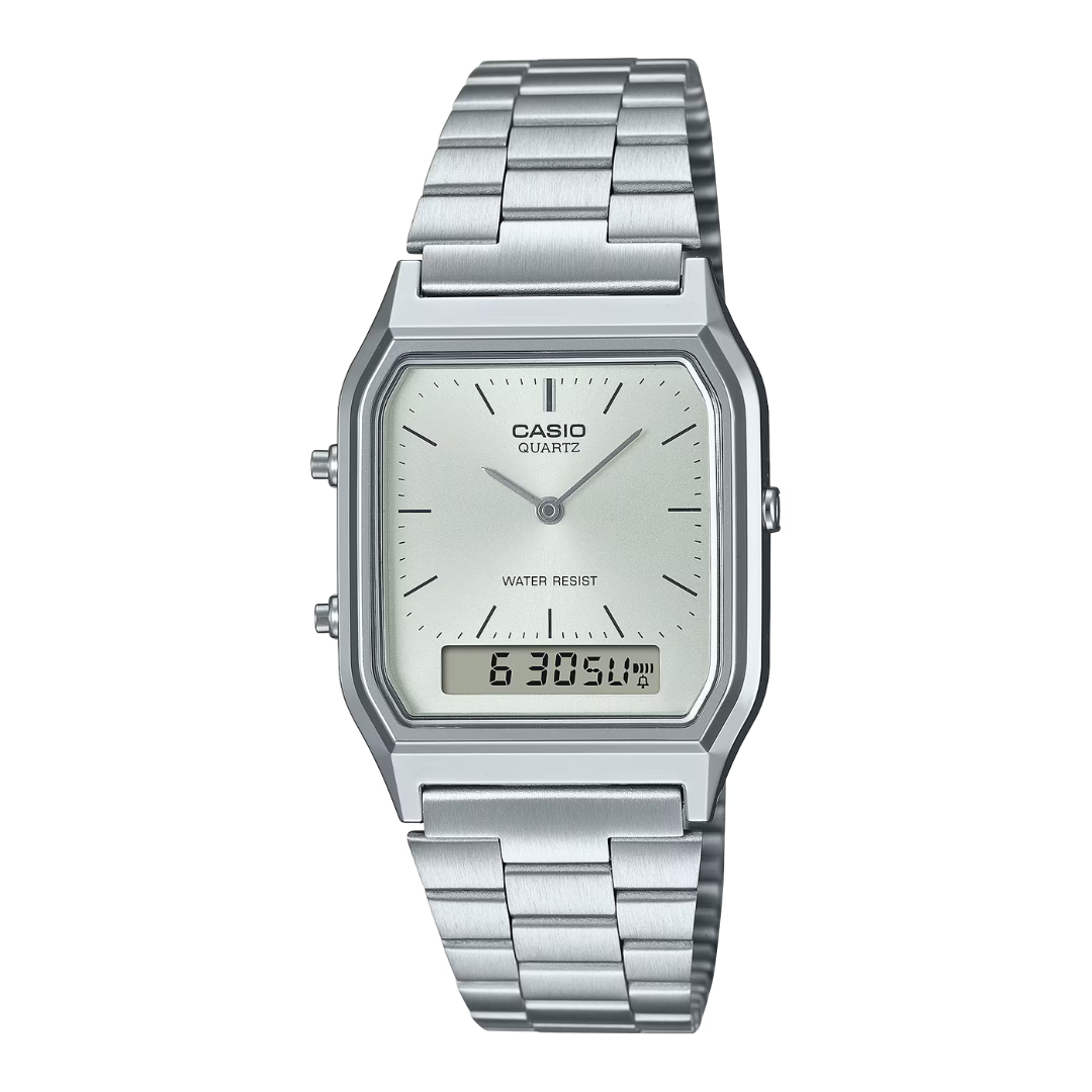 CASIO VINTAGE AQ-230A-7AMQYDF ANALOG-DIGITAL SILVER UNISEX WATCH