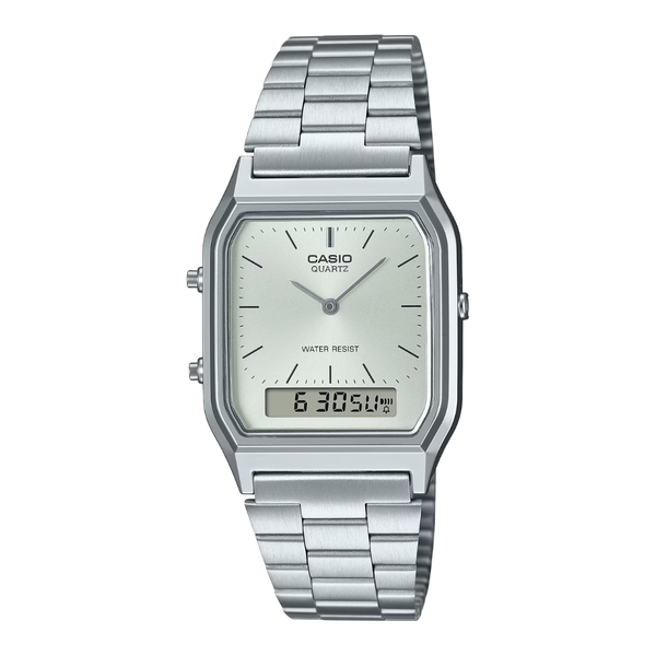CASIO VINTAGE AQ-230A-7AMQYDF ANALOG-DIGITAL SILVER UNISEX WATCH