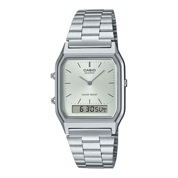 CASIO VINTAGE AQ-230A-7AMQYDF ANALOG-DIGITAL SILVER UNISEX WATCH