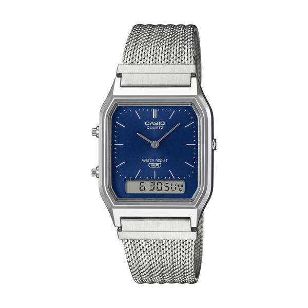 CASIO GENERAL VINTAGE AQ-230EM-2ADF ANALOG-DIGITAL BLUE MEN WATCH