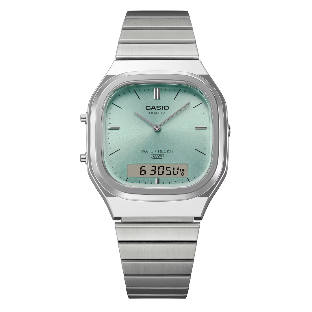 CASIO VINTAGE AQ-240E-2ADF ANALOG-DIGITAL SILVER UNISEX WATCH