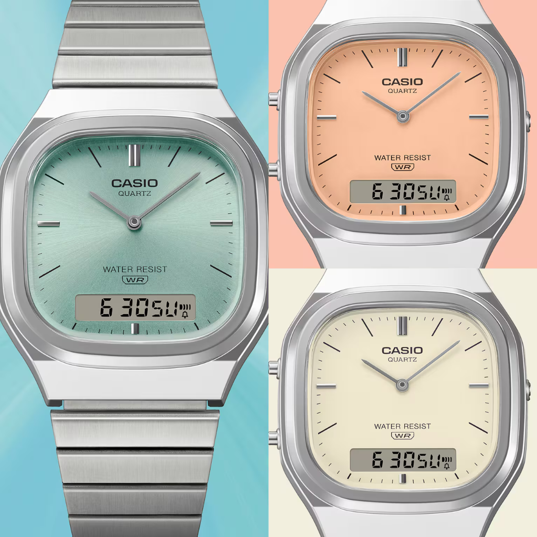 CASIO VINTAGE AQ-240E-2ADF ANALOG-DIGITAL SILVER UNISEX WATCH