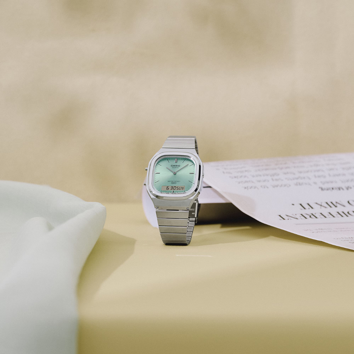 CASIO VINTAGE AQ-240E-2ADF ANALOG-DIGITAL SILVER UNISEX WATCH