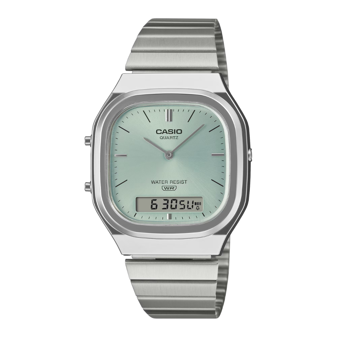 CASIO VINTAGE AQ-240E-2ADF ANALOG-DIGITAL SILVER UNISEX WATCH