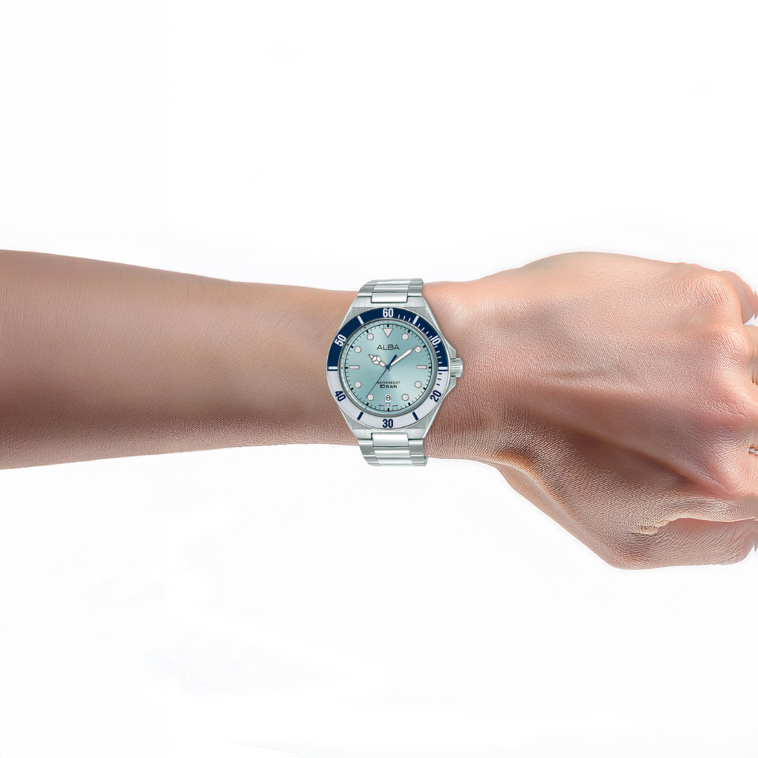 ALBA AS9W11X ACTIVE QUARTZ LIGHT BLUE DIAL MEN WATCH