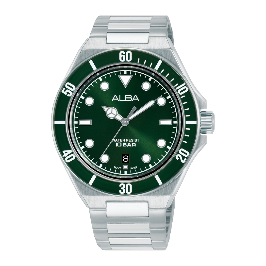 ALBA AS9W17X ACTIVE QUARTZ GREEN DIAL MEN WATCH